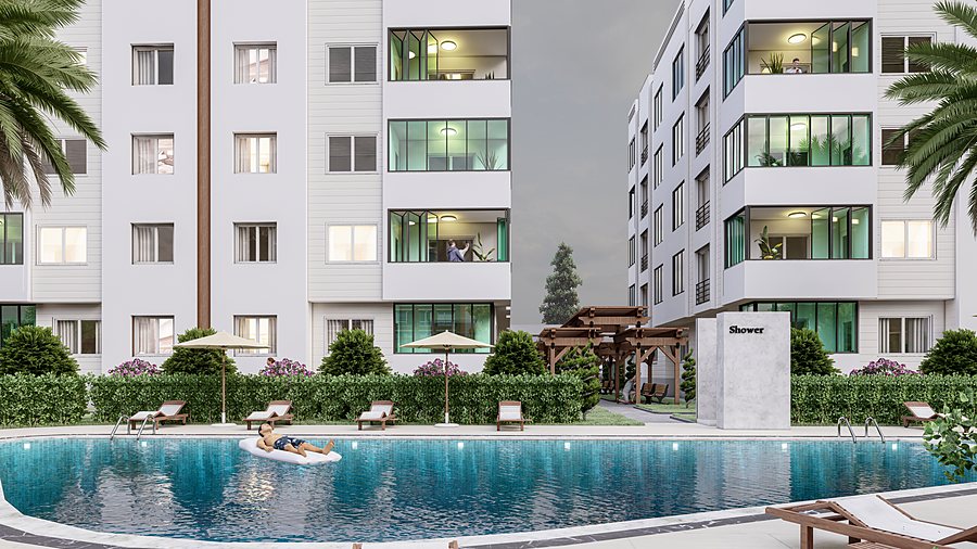 Prestij Konutları — Havuz Terası